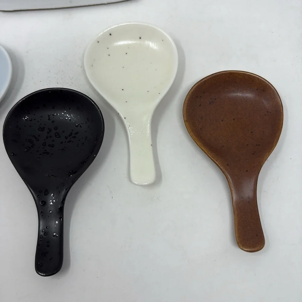 ASIAN New in Box Rice/Soup 5 Piece Set of Multicolor Spoons